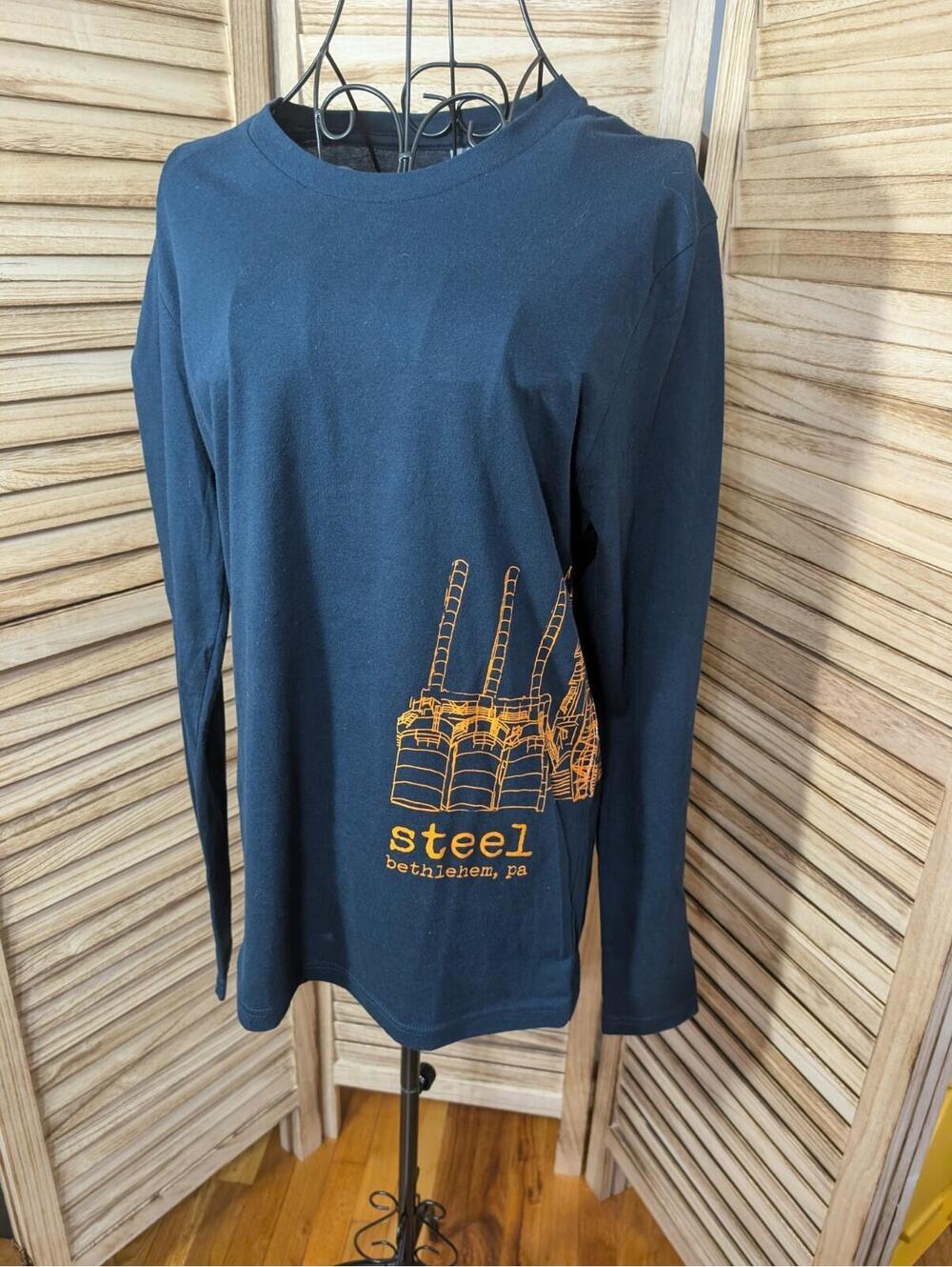 Next Level Apparel Mens Long Sleeve Cotton Crew Neck T-Shirt Small Steelstacks
